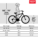Bicicleta de Montaña Rock Creek, Huffy  Ruedas de 24", Mayores de 13 Años, 18 Velocidades, Gris - Imagen 5